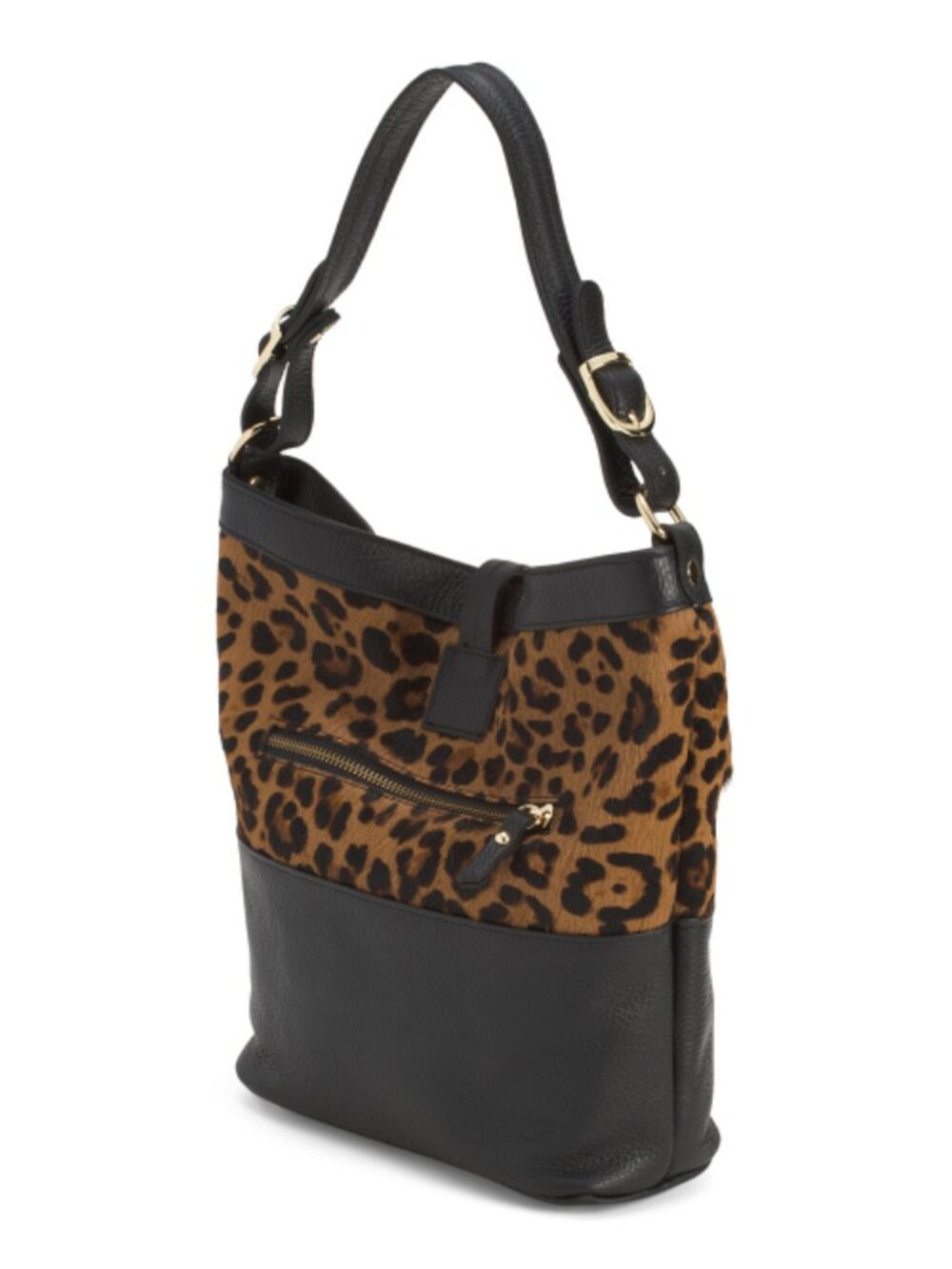 VALENTINA Made In Italy Leather Hobo With Animal Print Panels - Picture 4 of 5